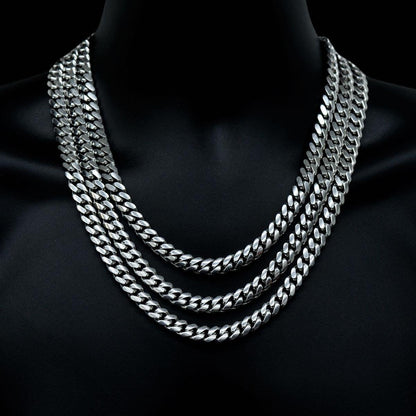 Silver 10mm Solid Cuban Chain 20" 22" 24" - Johnny Dang & Co