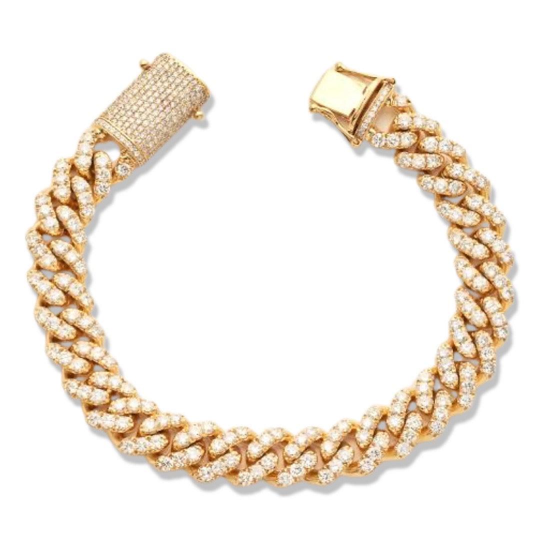10KY 12.25CTW DIAMOND MIAMI CUBAN BRACELET - Johnny Dang & Co