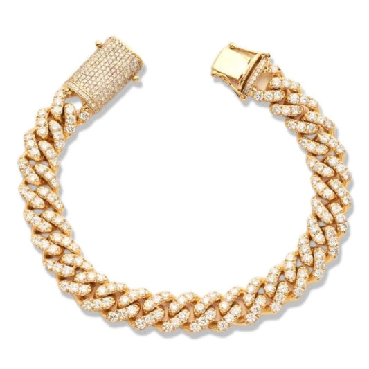 10KY 12.25CTW DIAMOND MIAMI CUBAN BRACELET - Johnny Dang & Co