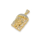 10K Yellow Gold Diamond Jesus Head Pendant - Johnny Dang & Co