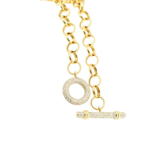 10k Gold 0.45ctw Diamond Charm Bracelet 7.5". Bracelet Only. Charms Sold Separately - Johnny Dang & Co