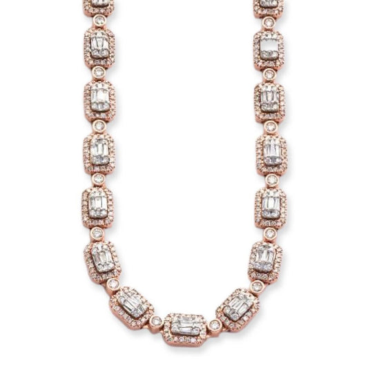 10KR+W 9.00CTW BAGUETTE NECKLACE 20" - Johnny Dang & Co