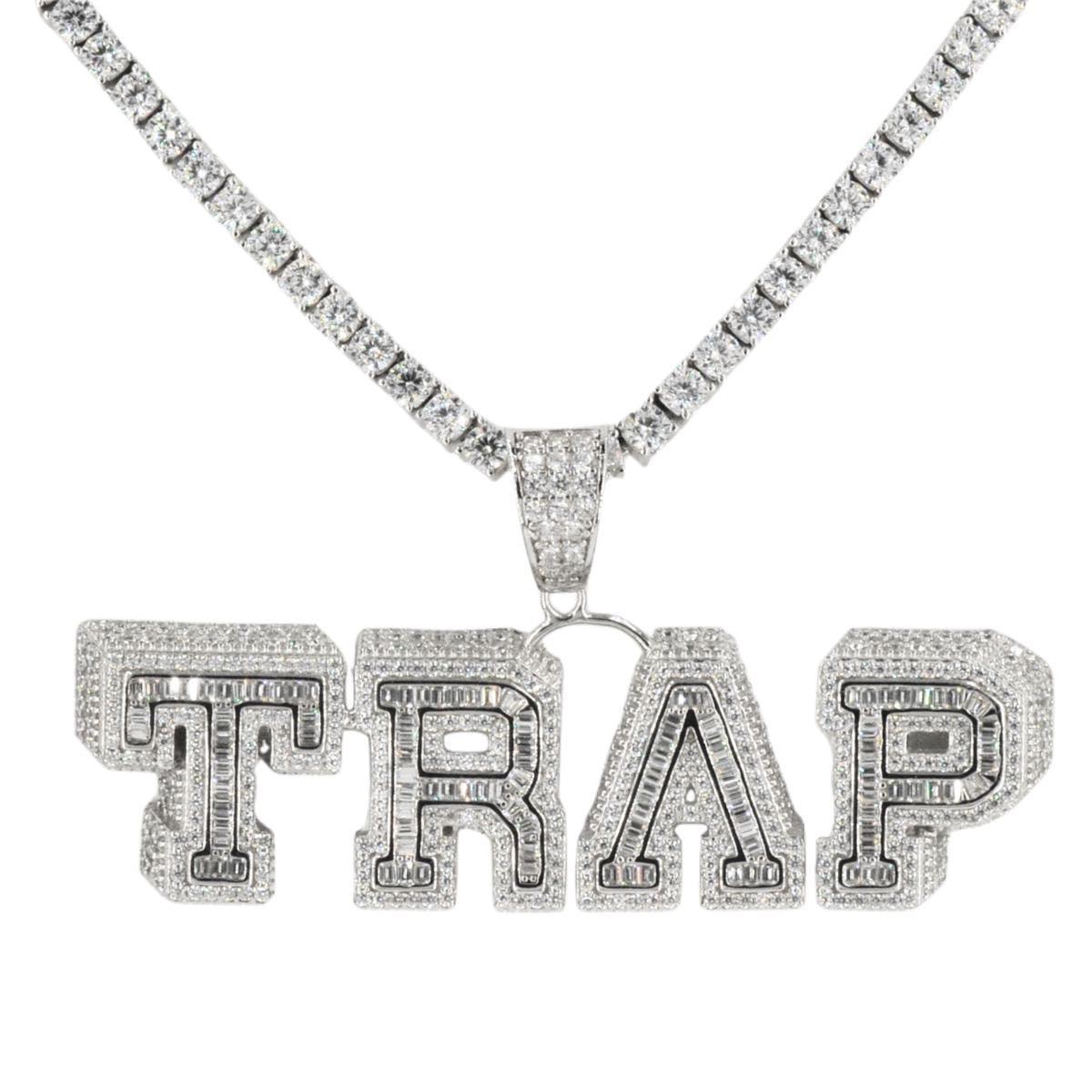 Silver and CZ ‘TRAP’ Pendant and Chain Bundle - Johnny Dang & Co