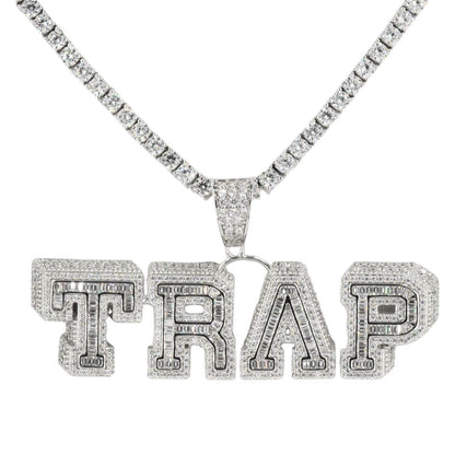 Silver and CZ ‘TRAP’ Pendant and Chain Bundle - Johnny Dang & Co