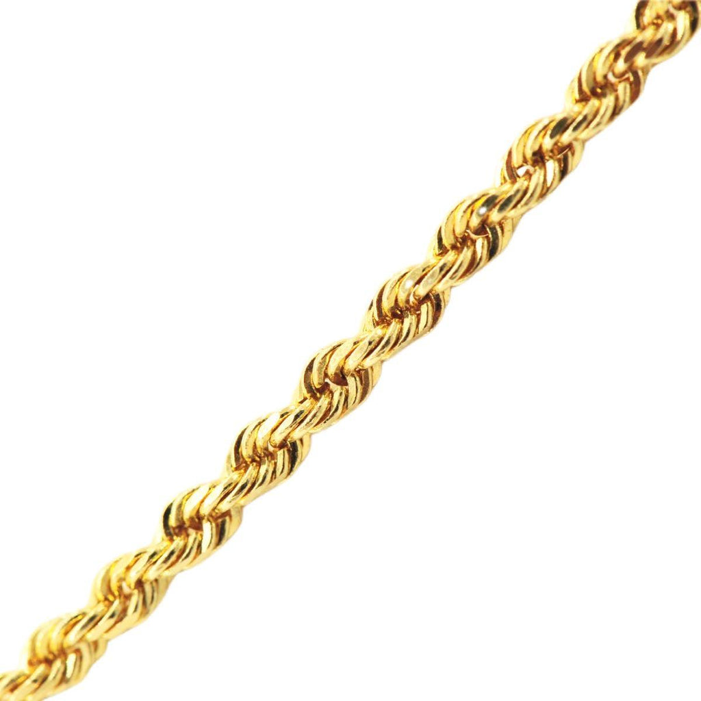 10k Yellow Gold 0.50cttw Jesus Head Pendant and 3mm Solid Rope Chain Bundle 16" 18" 20” 22” 24” - Johnny Dang & Co