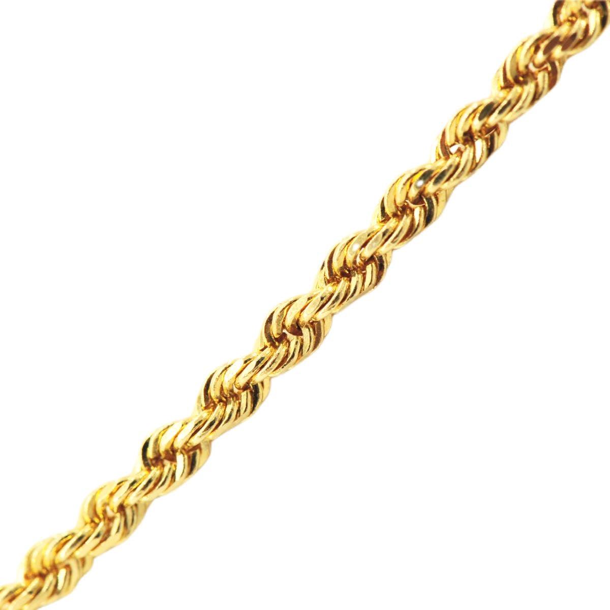 10k Yellow Gold 0.50cttw Jesus Head Pendant and 3mm Solid Rope Chain Bundle 16" 18" 20” 22” 24” - Johnny Dang & Co