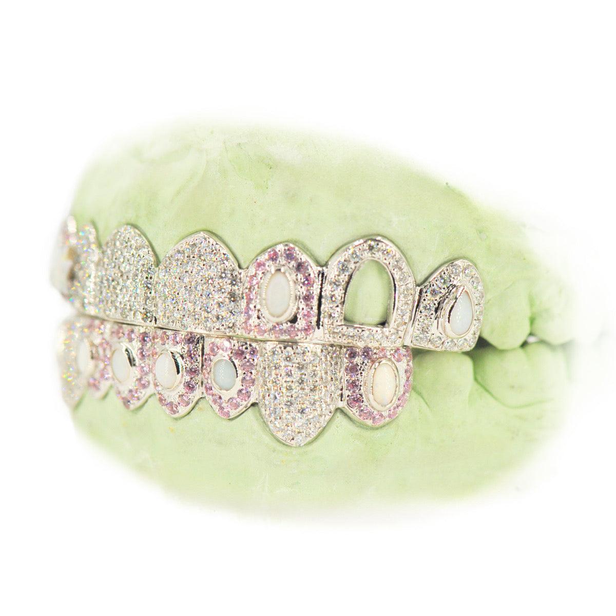 8 Top/ 8 Bottom Shooting Star Opal and Honeycomb Grillz – Johnny