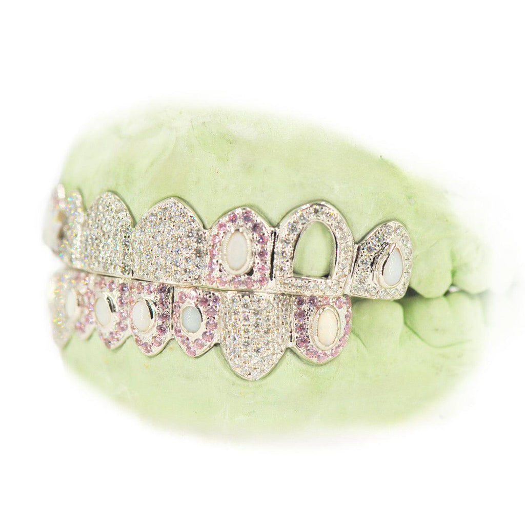 8 Top/ 8 Bottom Shooting Star Opal and Honeycomb Grillz - Johnny Dang & Co