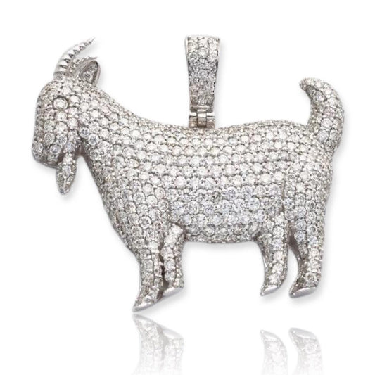 14KW 3.65CTW DIAMOND GOAT PENDANT - Johnny Dang & Co