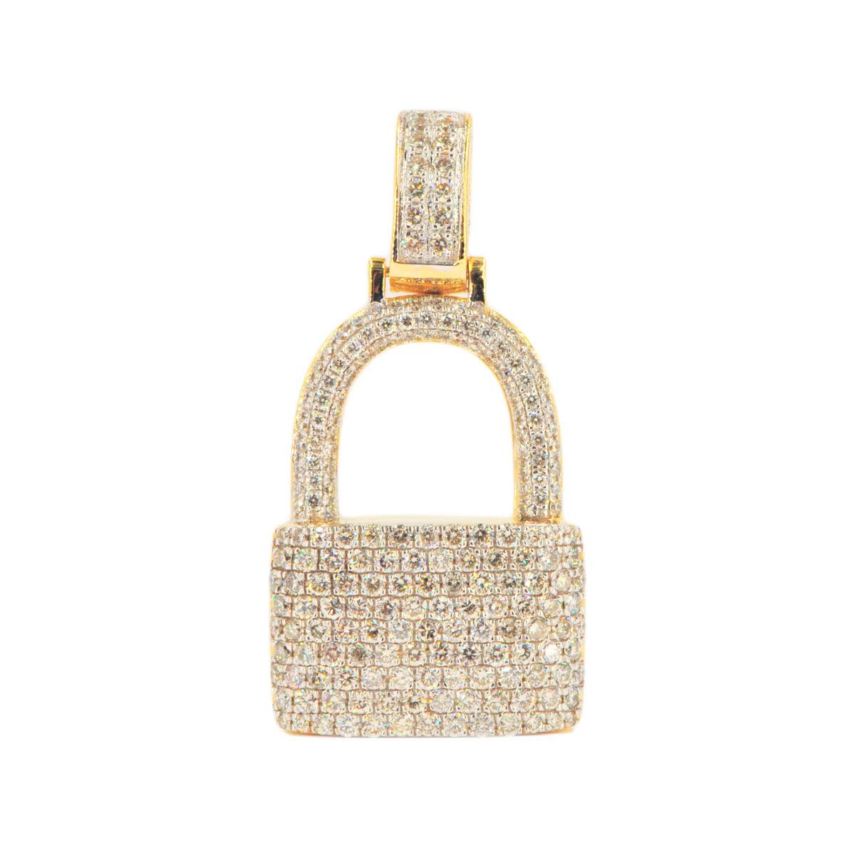 14KY 1.60CTW DIAMOND PADLOCK PENDANT - Johnny Dang & Co