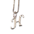 MINI SCRIPT LETTERS SILVER 925 WHITE GOLD PLATED - Johnny Dang & Co