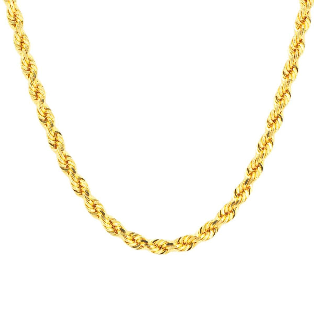 10k Yellow Gold 0.50cttw Jesus Head Pendant and 3mm Solid Rope Chain Bundle 16" 18" 20” 22” 24” - Johnny Dang & Co