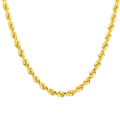 10k Yellow Gold 0.50cttw Jesus Head Pendant and 3mm Solid Rope Chain Bundle 16" 18" 20” 22” 24” - Johnny Dang & Co