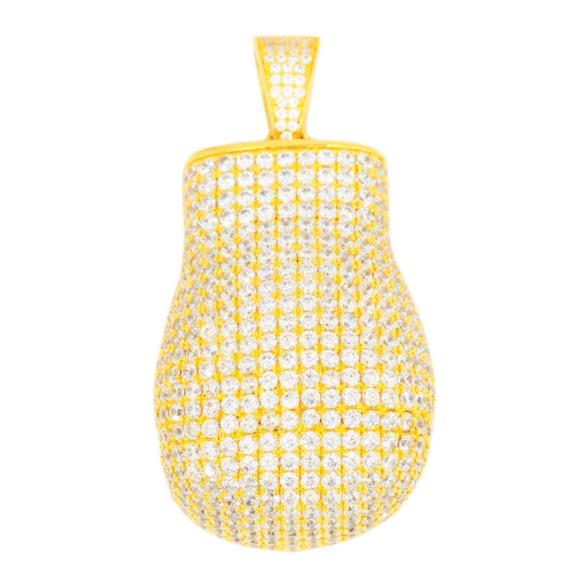 Sterling Silver with CZ High Polished Boxing Glove - Hollow - Johnny Dang & Co