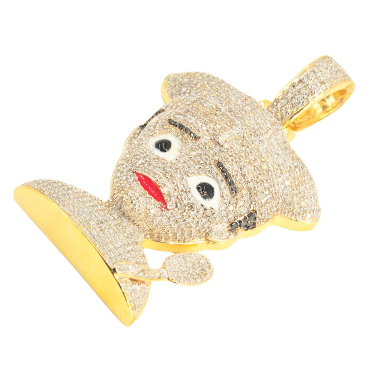 10KY 1.70CTW DIAMOND CHEF EMOJI PENDANT - Johnny Dang & Co