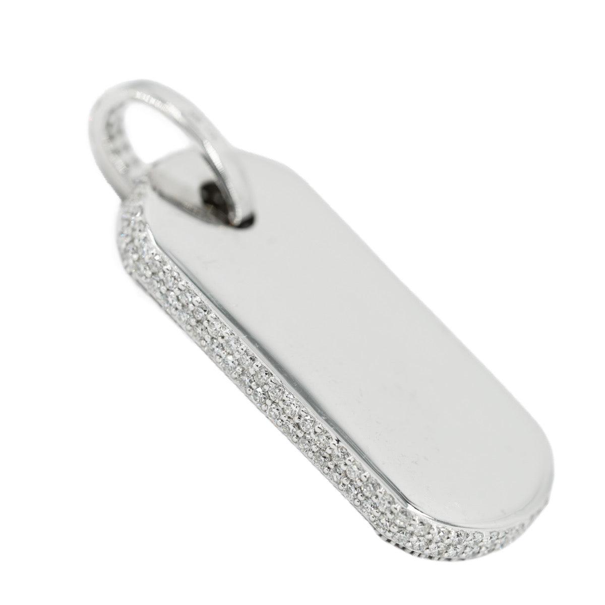 14KW 6.75CTW DIAMOND DOGTAG PENDANT FULLY ICED - Johnny Dang & Co