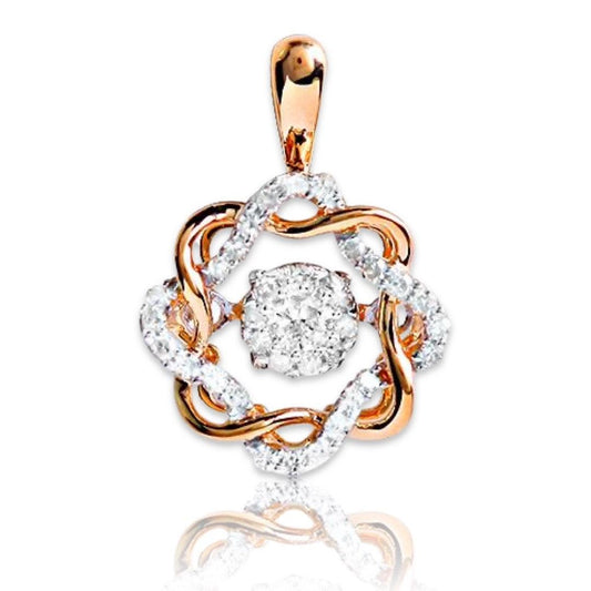 14KR 0.20CTW DANCING DIAMOND PENDANT - Johnny Dang & Co
