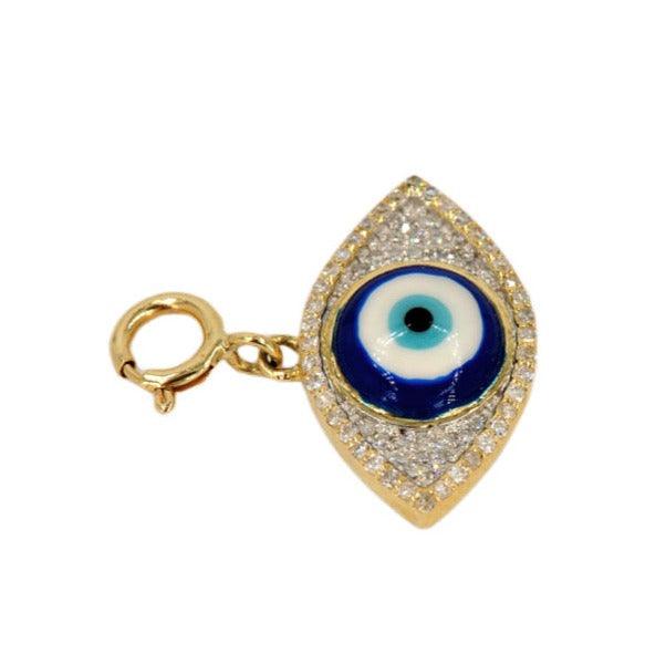 10k Yellow Gold and Diamond 'Evil Eye' Charm - 10027 - Johnny Dang & Co