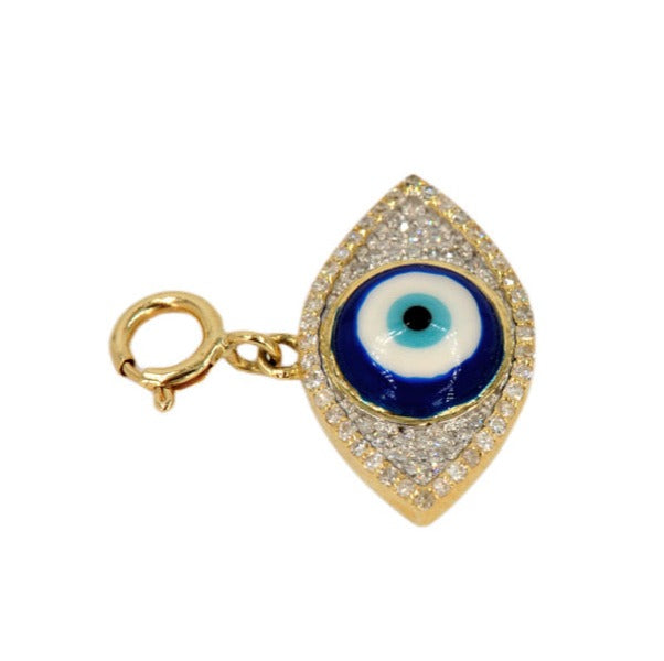 10k Yellow Gold and Diamond 'Evil Eye' Charm - 10027