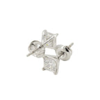 Custom 1.50ctw Princess Cut Diamond Stud Earrings - Johnny Dang & Co