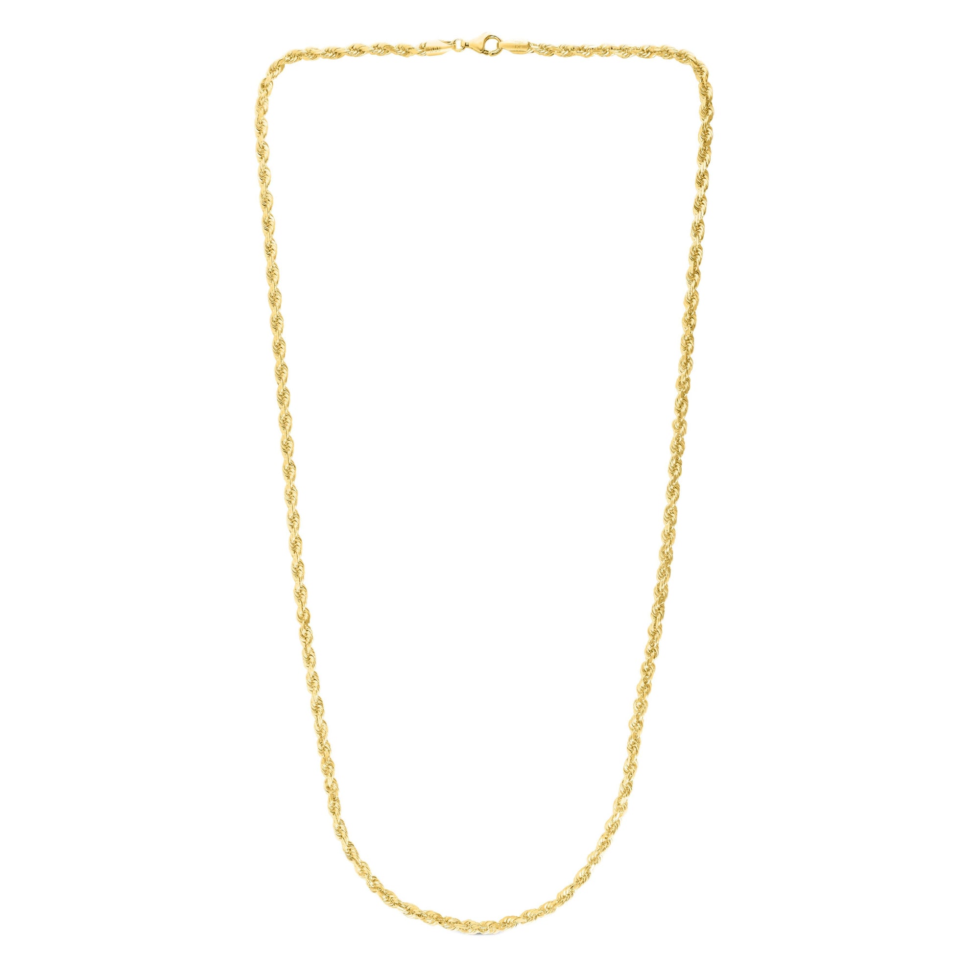 10k Yellow Gold 4.0mm Solid Diamond Cut Royal Rope Chain - Johnny Dang & Co