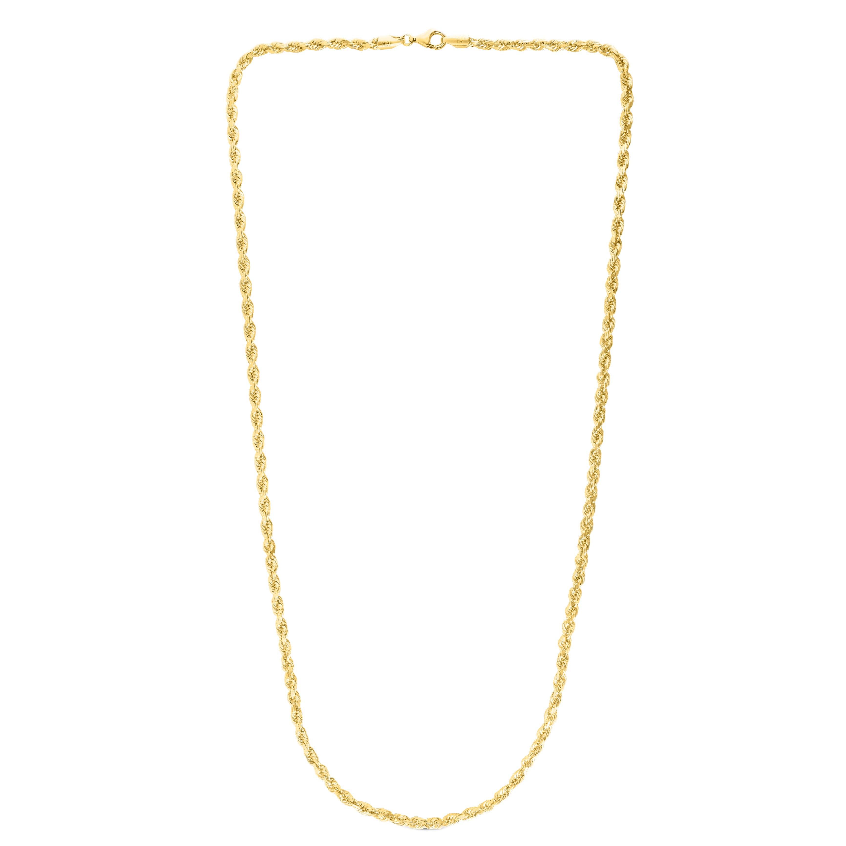 10k Yellow Gold 4.0mm Solid Diamond Cut Royal Rope Chain - Johnny Dang & Co