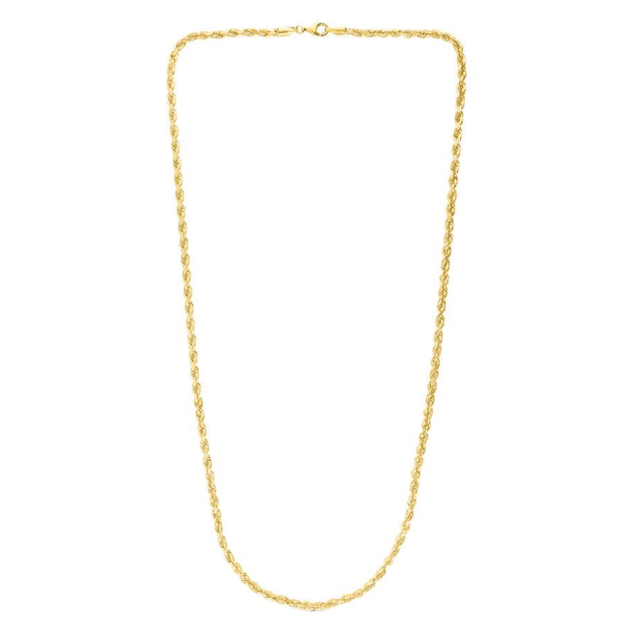 10k Yellow Gold 4.0mm Solid Diamond Cut Royal Rope Chain