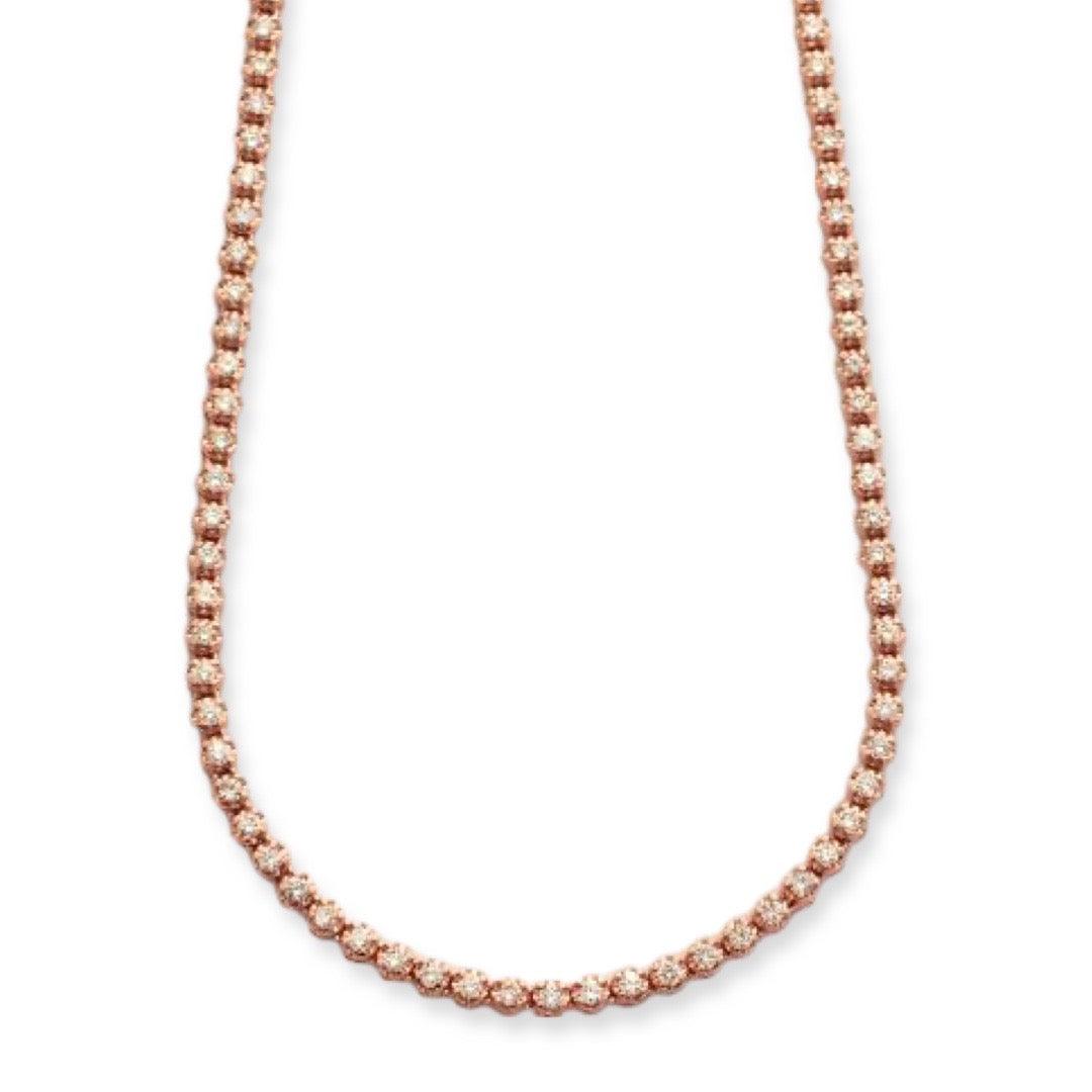 10KR 5.90CTW DIAMOND BUTTERCUP TENNIS NECKLACE - Johnny Dang & Co