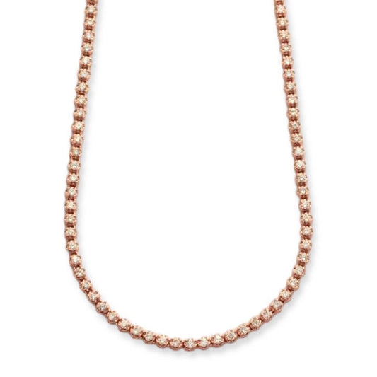 10KR 5.90CTW DIAMOND BUTTERCUP TENNIS NECKLACE - Johnny Dang & Co