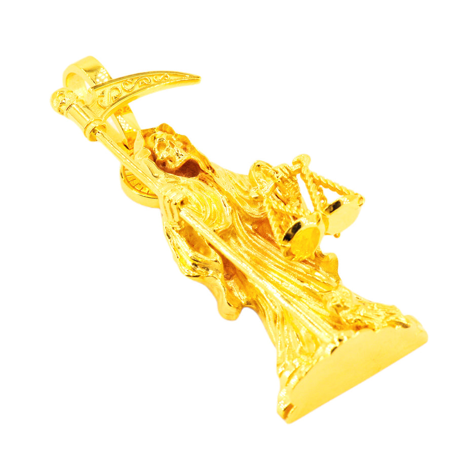 14k Yellow Gold Custom JD&CO Exclusive 3D Grim Reaper Santa Muerte Pendant