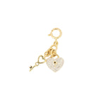 10k Yellow Gold and Diamond 'Heart Lock and Key' Charm - 10068 - Johnny Dang & Co