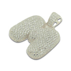 TVJM- Sterling Silver CZ Letter M Pendant - Johnny Dang & Co