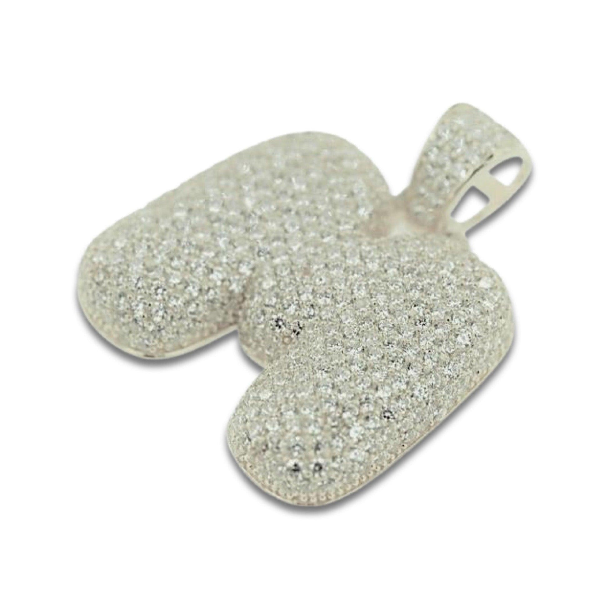 TVJM- Sterling Silver CZ Letter M Pendant - Johnny Dang & Co