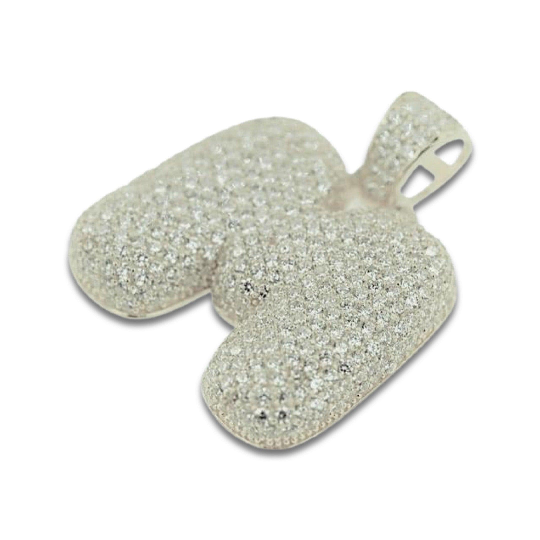 TVJM- Sterling Silver CZ Letter M Pendant - Johnny Dang & Co