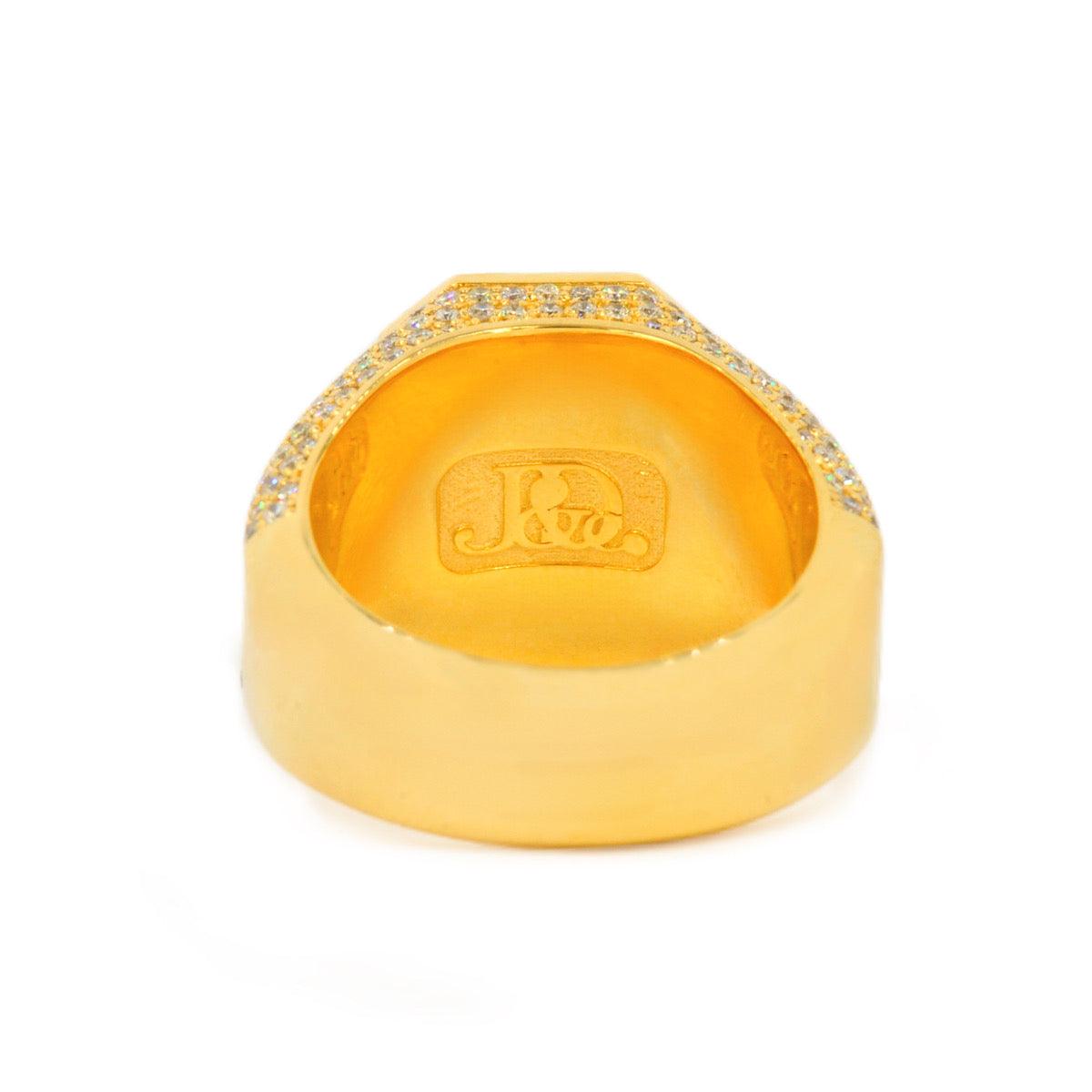 Custom Gold 3.5cttw Round Pave Diamond Mens Ring - Johnny Dang & Co