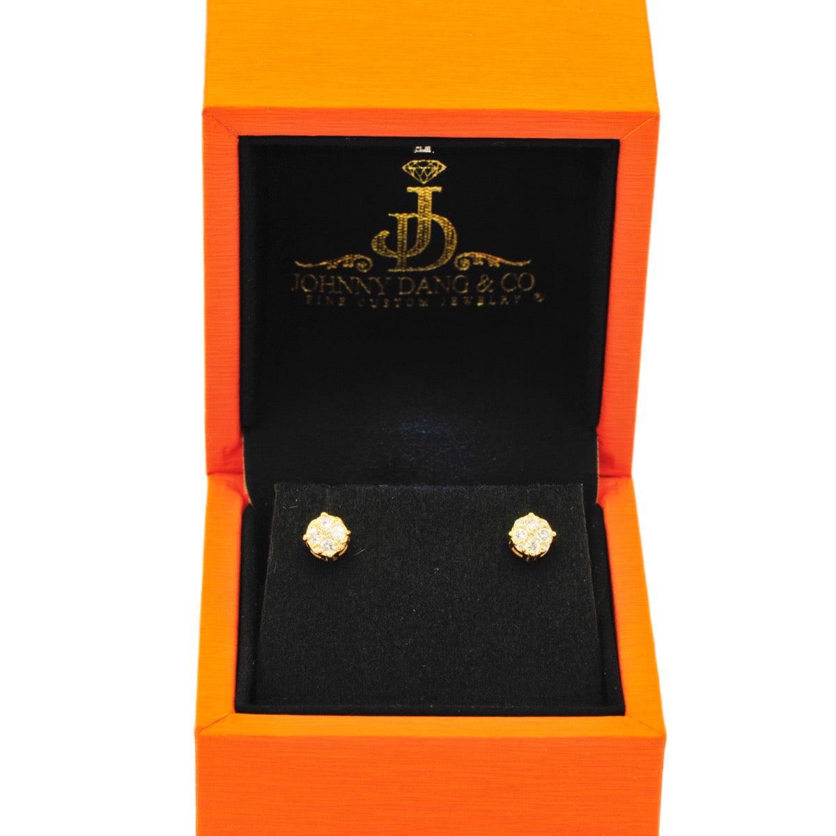 Custom 0.35CT Diamond Cluster / Flower Earrings - Johnny Dang & Co