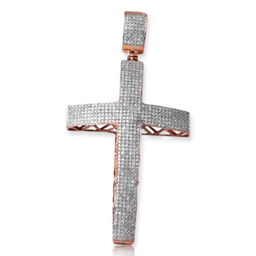 10KR 1.15CTW DIAMOND DOME MICROPAVE CROSS - Johnny Dang & Co