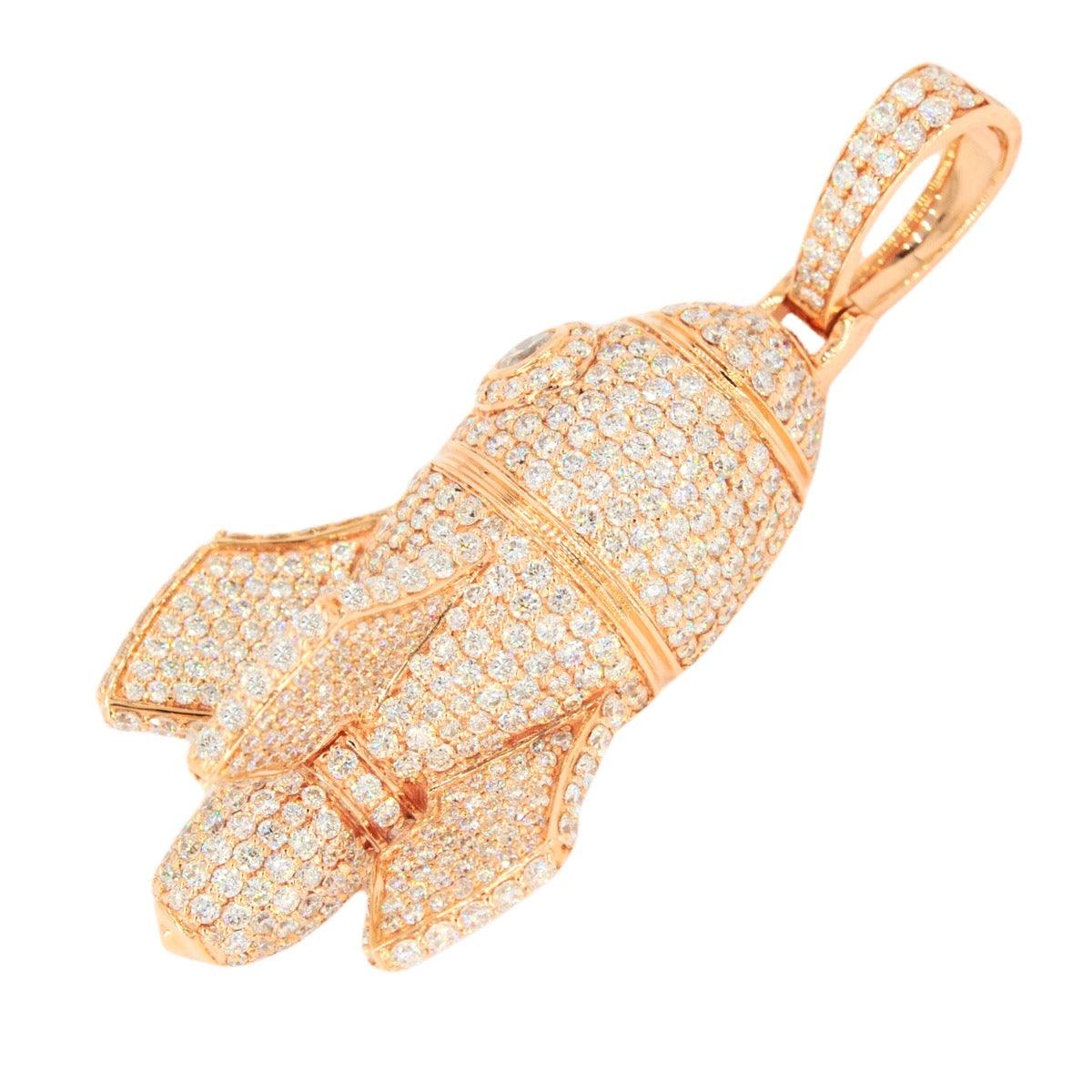 14KR 6.15CTW 3D DIAMOND ROCKET SHIP PENDANT - Johnny Dang & Co