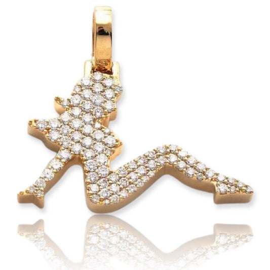 10KY 1.35CTW DIAMOND SITTING LADY PENDANT - Johnny Dang & Co