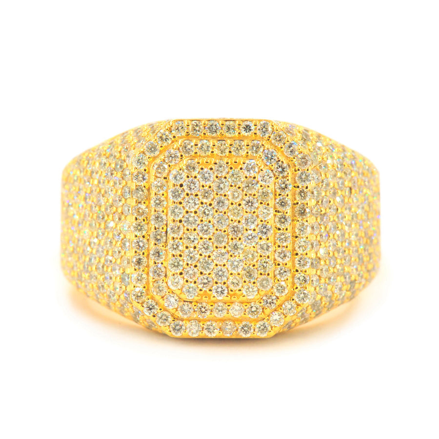 Custom Gold 3.5cttw Round Pave Diamond Mens Ring