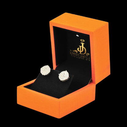 JDTK-CL1180W- 14K 2.2 CTTW DIAMOND CLUSTER MICRO PAVE EARRINGS - Johnny Dang & Co