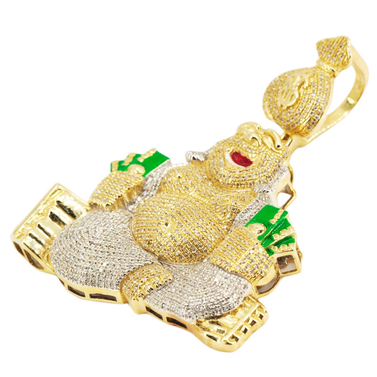 10k Gold 1.85CTW Diamond Lucky Money Bag Buddha - Johnny Dang & Co