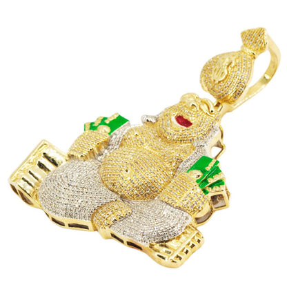 10k Gold 1.85CTW Diamond Lucky Money Bag Buddha - Johnny Dang & Co