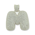 TVJM- Sterling Silver CZ Letter M Pendant - Johnny Dang & Co