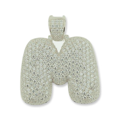 TVJM- Sterling Silver CZ Letter M Pendant - Johnny Dang & Co