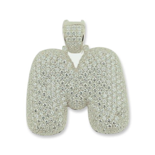 TVJM- Sterling Silver CZ Letter M Pendant - Johnny Dang & Co