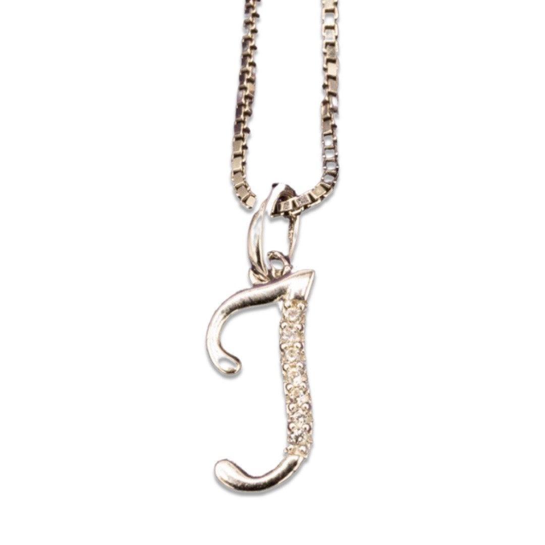 MINI SCRIPT LETTERS SILVER 925 WHITE GOLD PLATED - Johnny Dang & Co