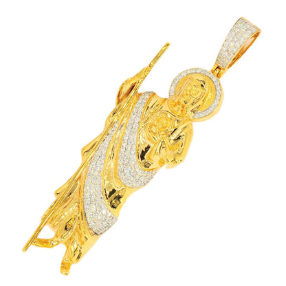 14KY 2.50CTW DIAMOND ST. JUDE PENDANT W/ HALO- LARGE - Johnny Dang & Co