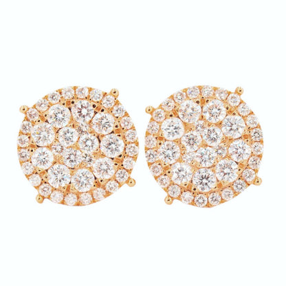 14K 2.00CTW DIAMOND ROUND CLUSTER EARRINGS WITH HALO - Johnny Dang & Co