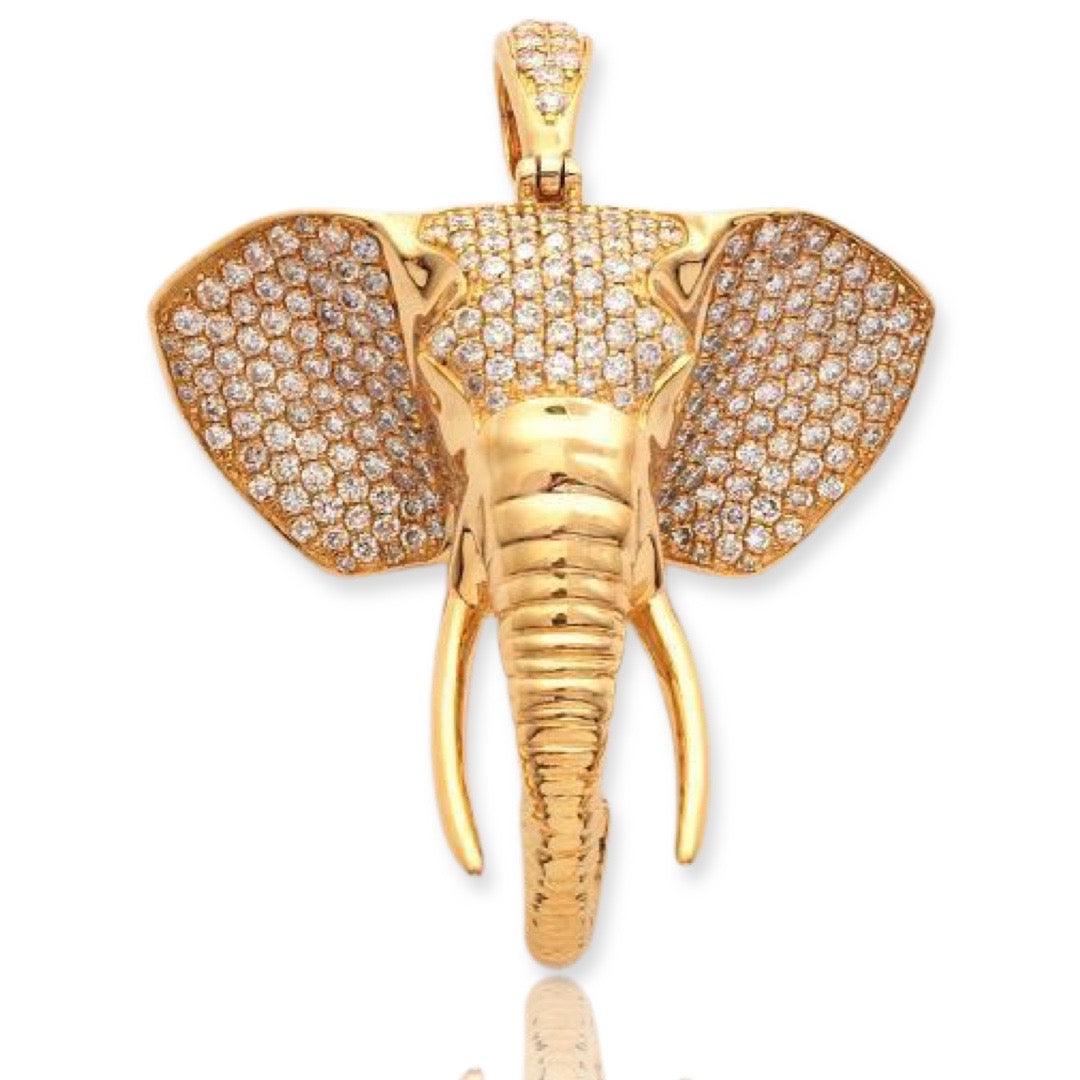10KY 1.85CTW DIAMOND ELEPHANT HEAD PENDANT - Johnny Dang & Co